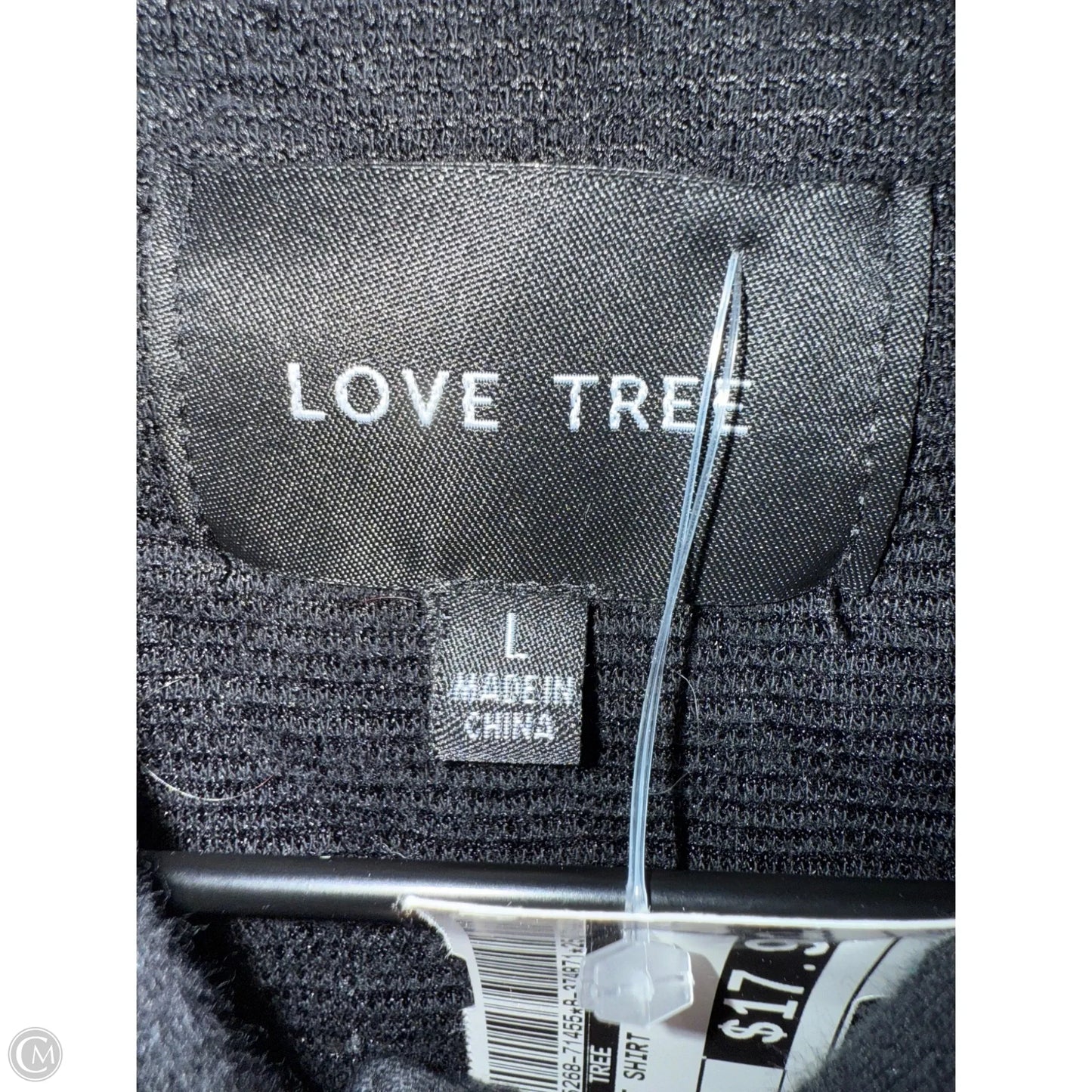 Jacket Shirt By Love Tree In Black, Size: L