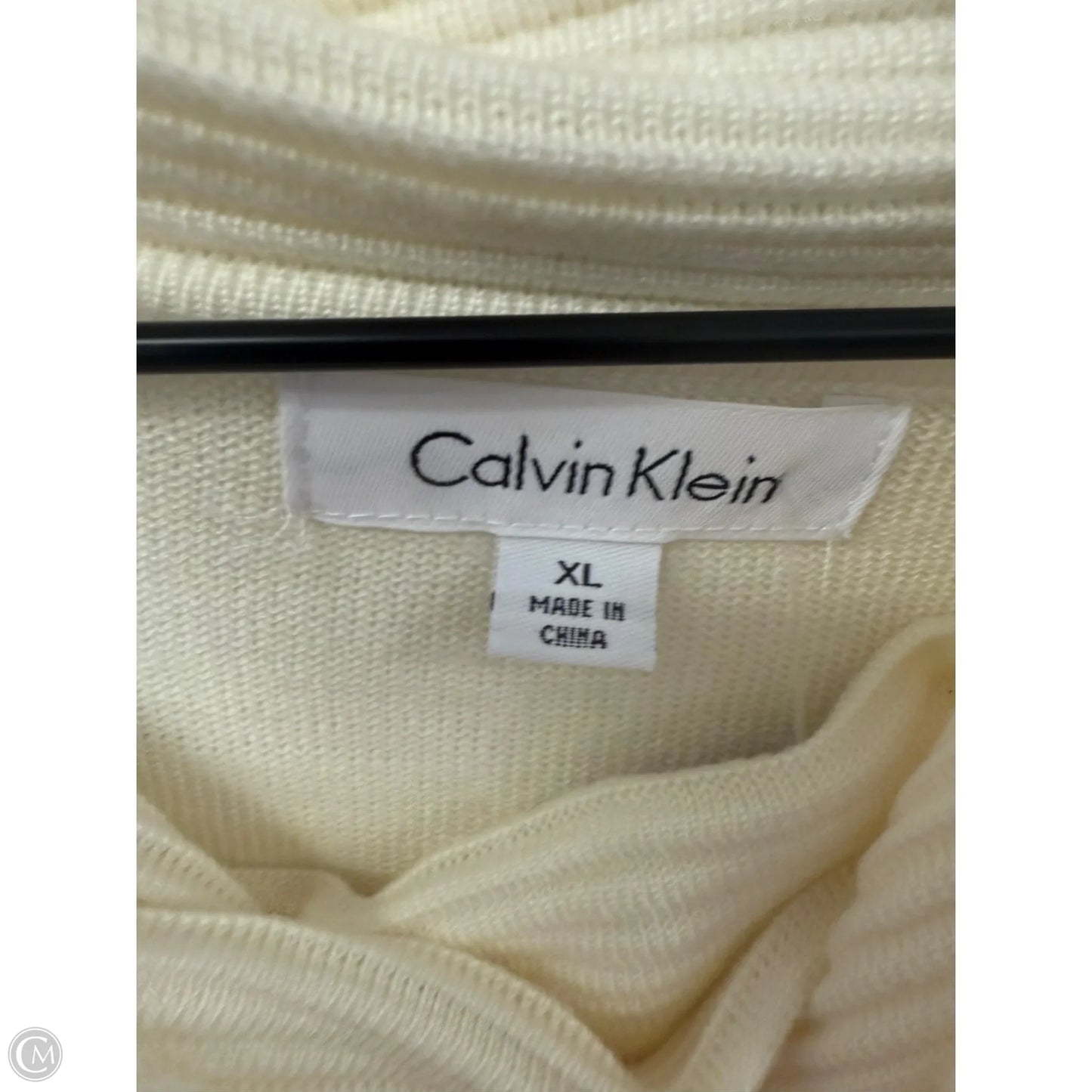 Sweater By Calvin Klein In Black & Cream, Size: Xl