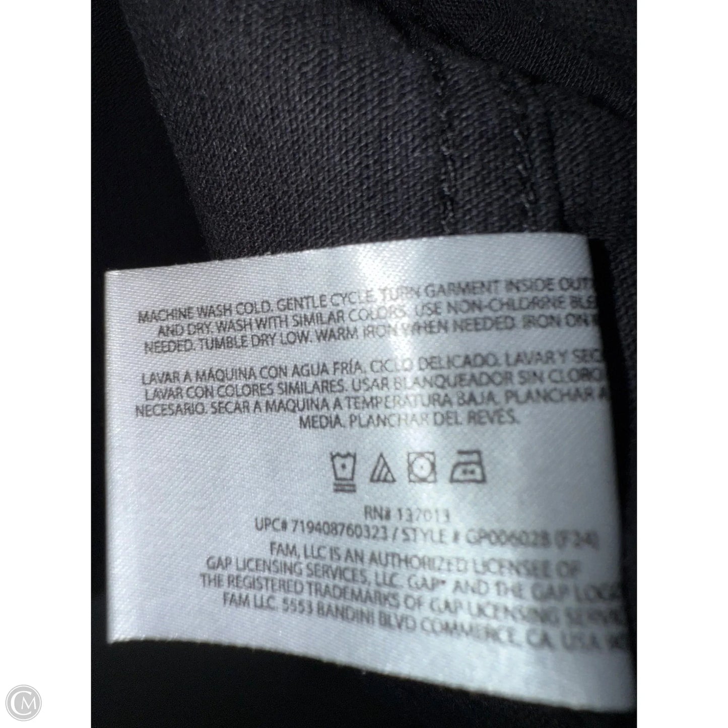 Jacket Other By Gap In Black, Size: S