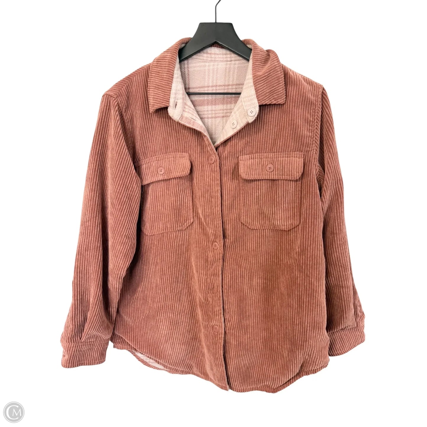Jacket Shirt By Love Tree In Pink, Size: M