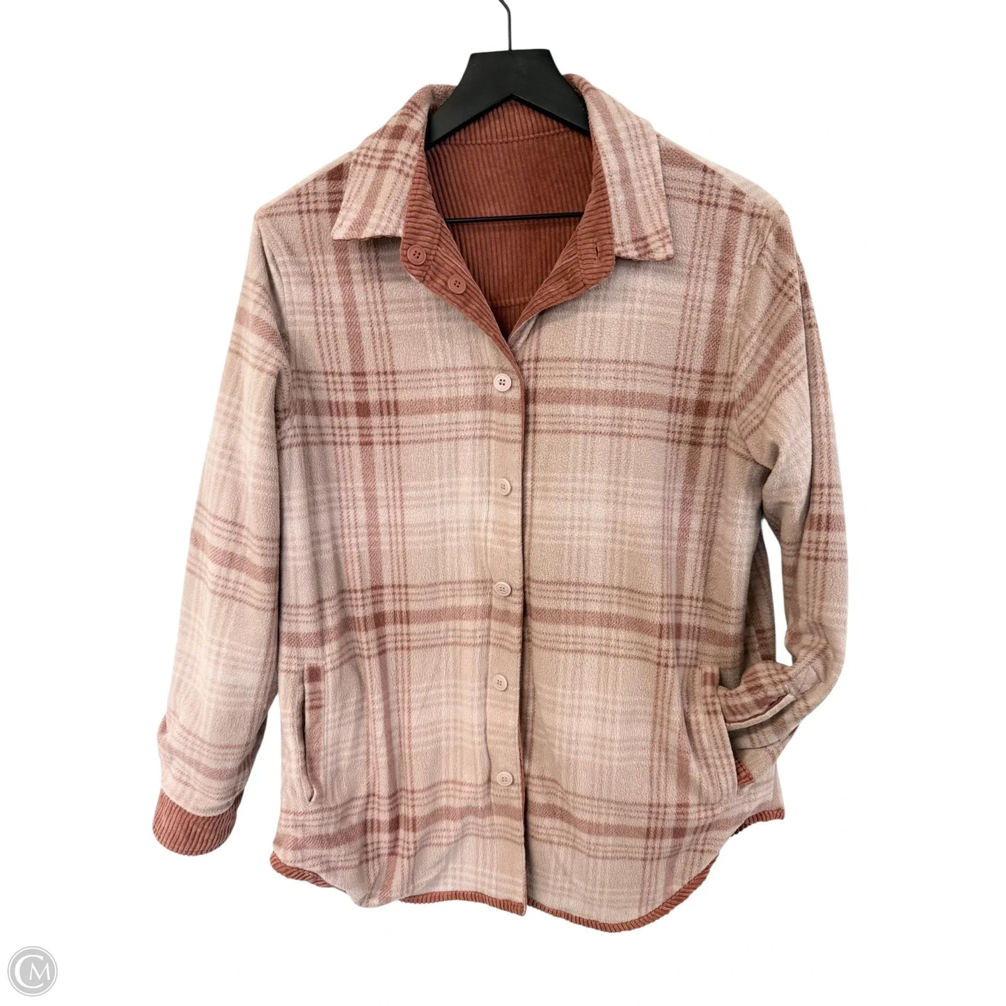 Jacket Shirt By Love Tree In Pink, Size: M