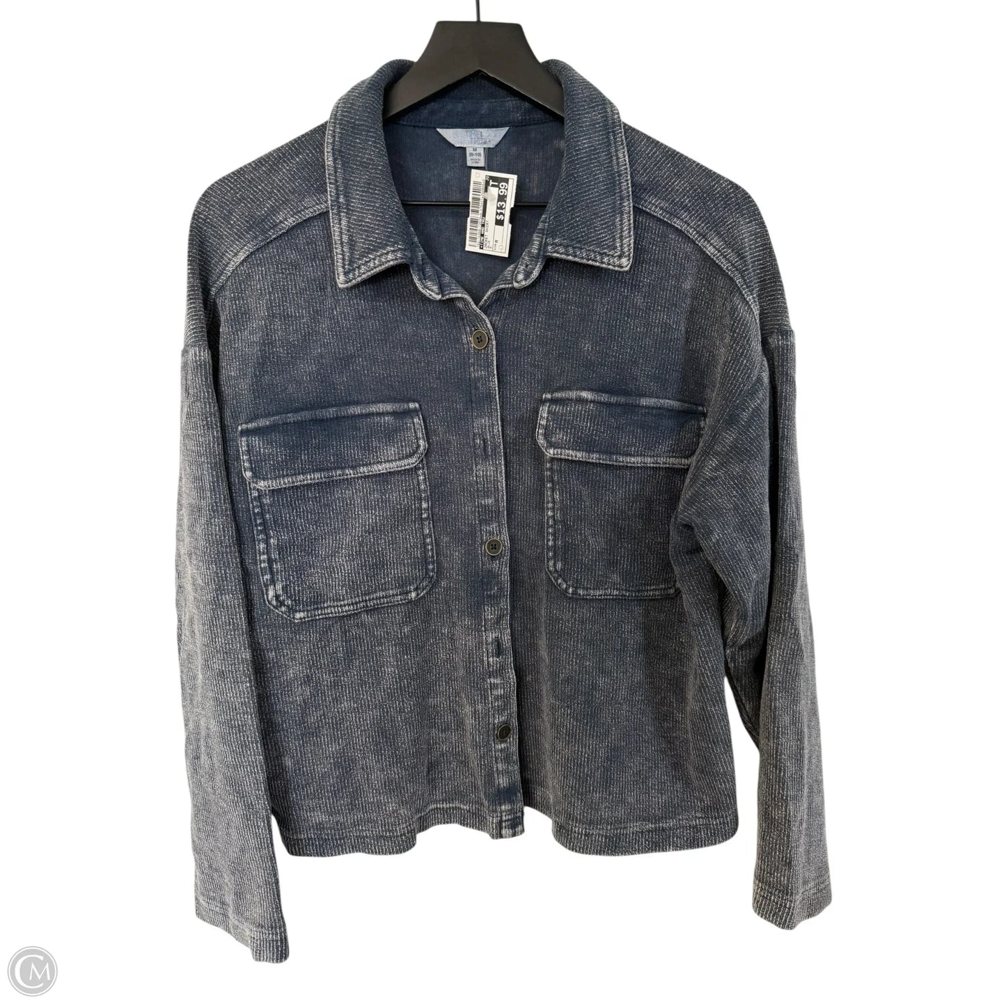 Jacket Shirt By Time And Tru In Blue, Size: M