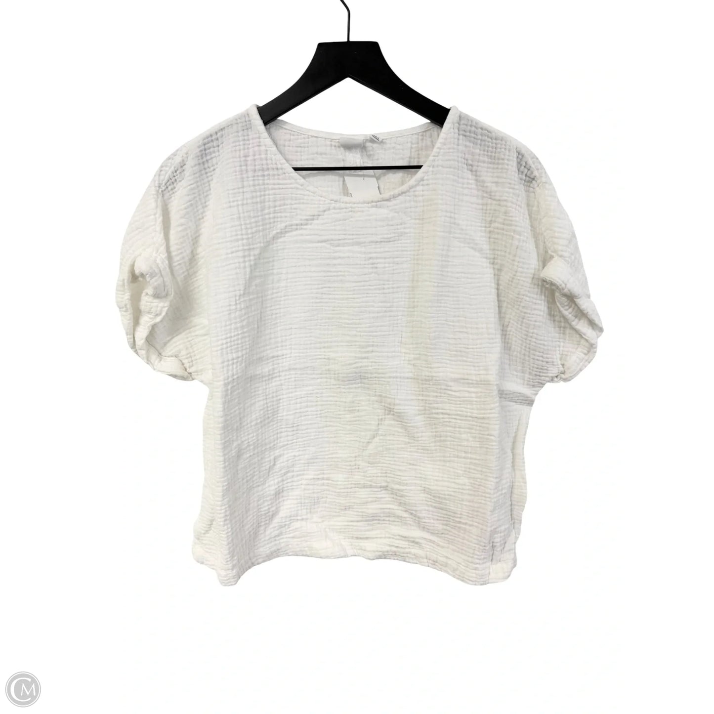 Top Short Sleeve By Gap In White, Size: M