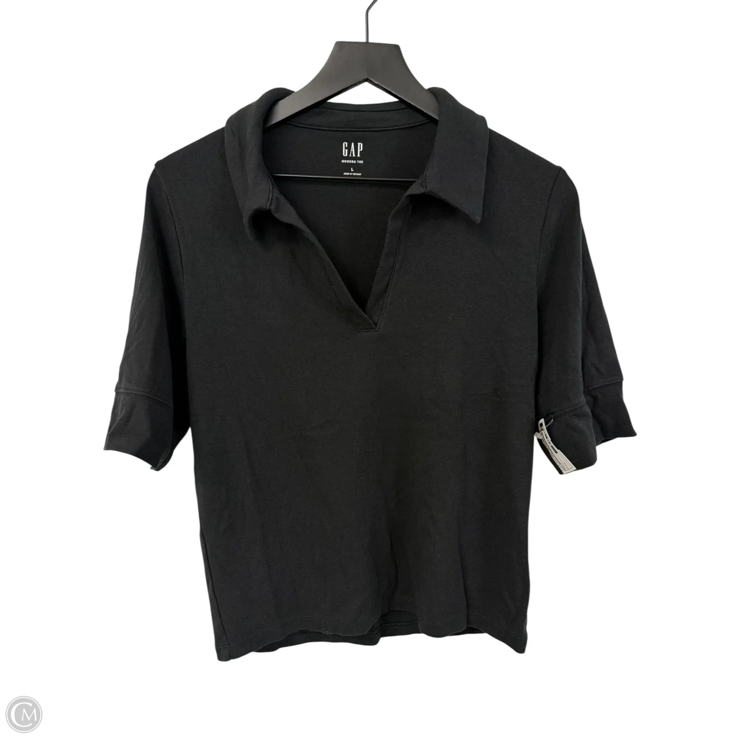 Top Short Sleeve By Gap In Black, Size: L