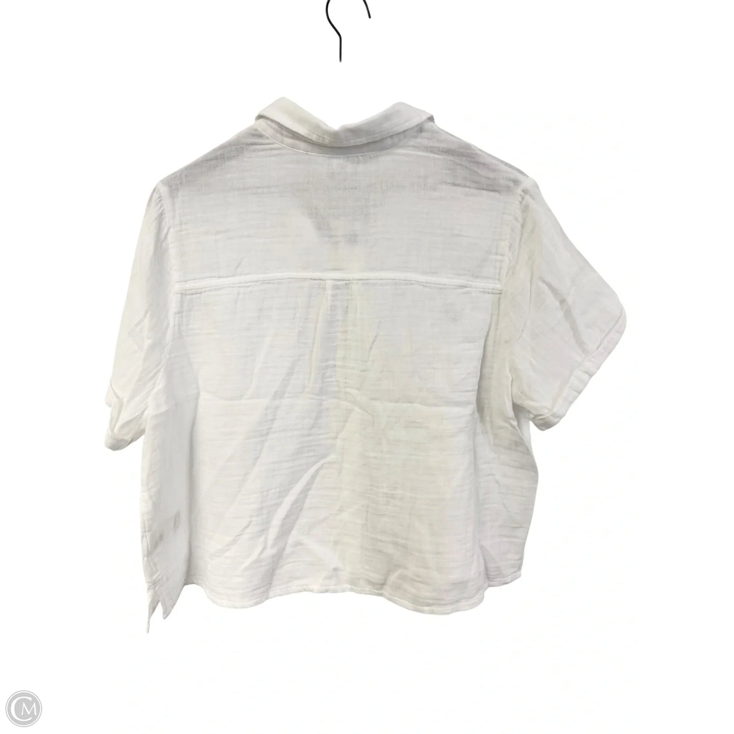 Blouse Short Sleeve By Old Navy In White, Size: L