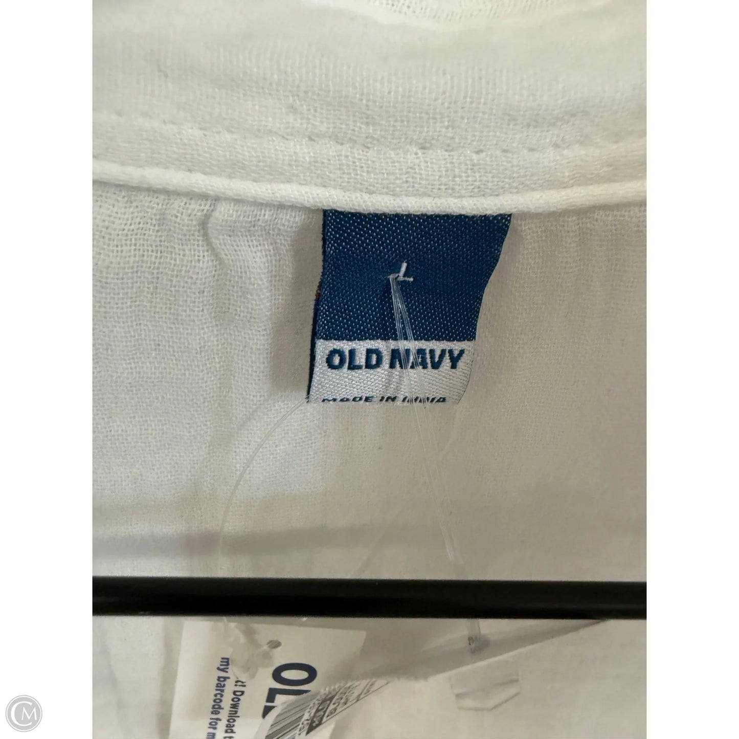 Blouse Short Sleeve By Old Navy In White, Size: L