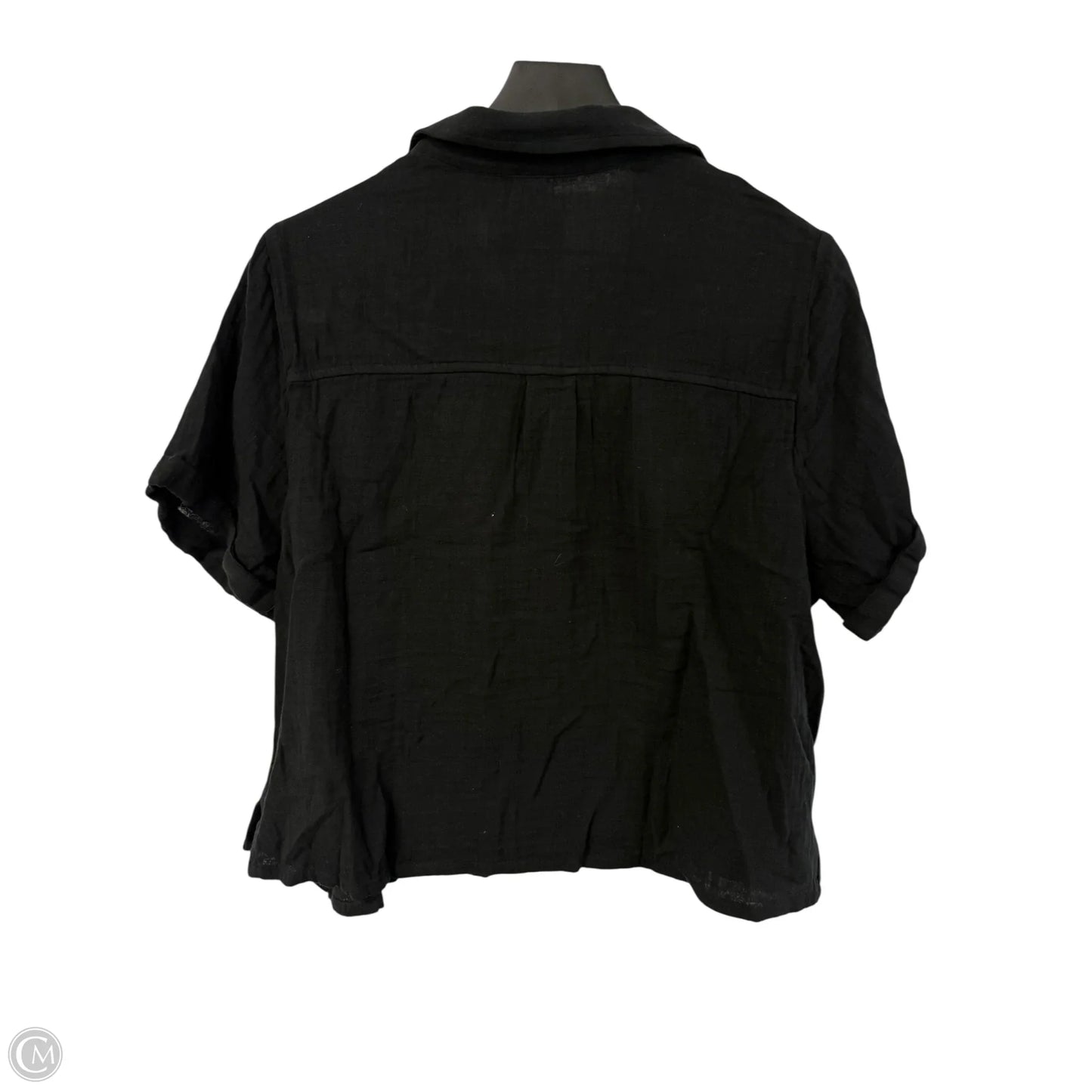 Blouse Short Sleeve By Old Navy In Black, Size: L