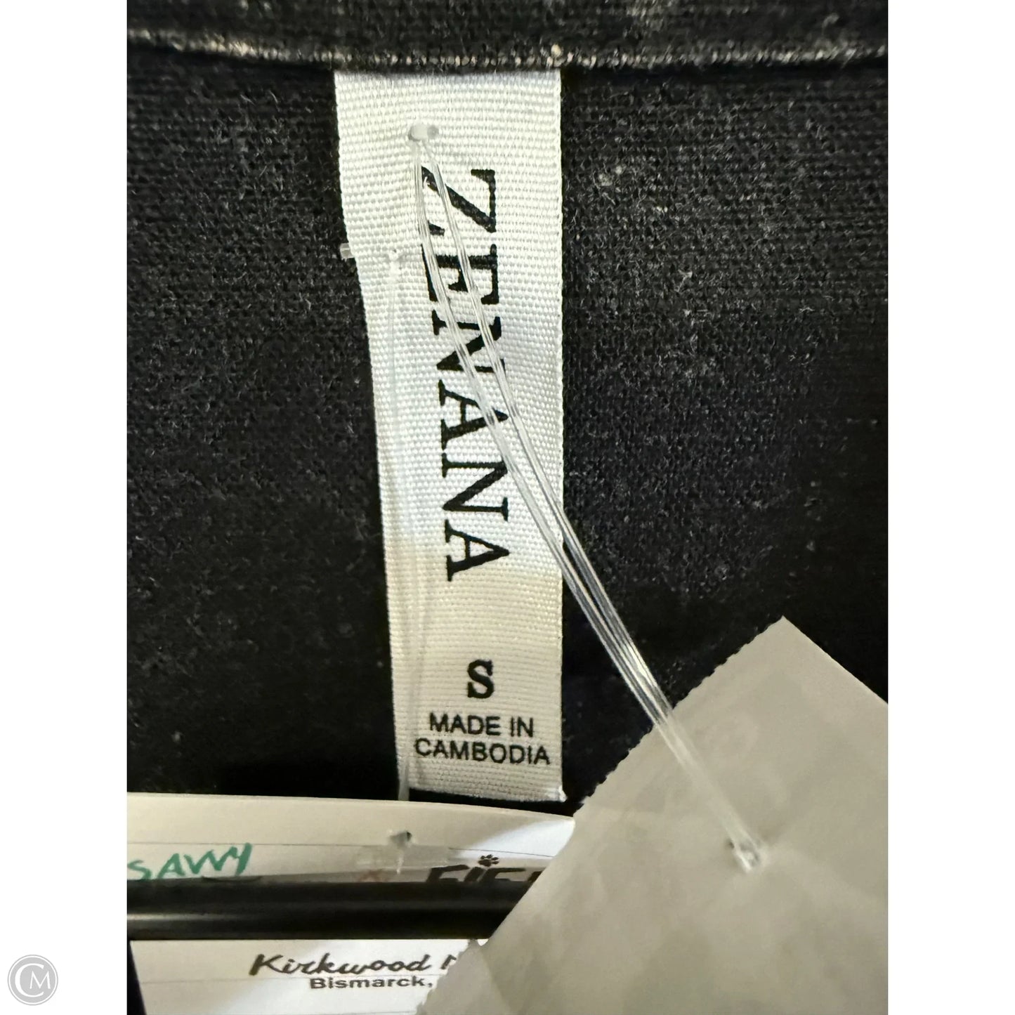 Blouse Short Sleeve By Zenana Outfitters In Black, Size: S