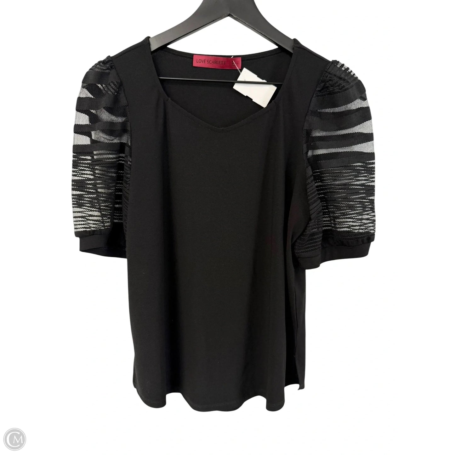 Top Short Sleeve By Clothes Mentor In Black, Size: M