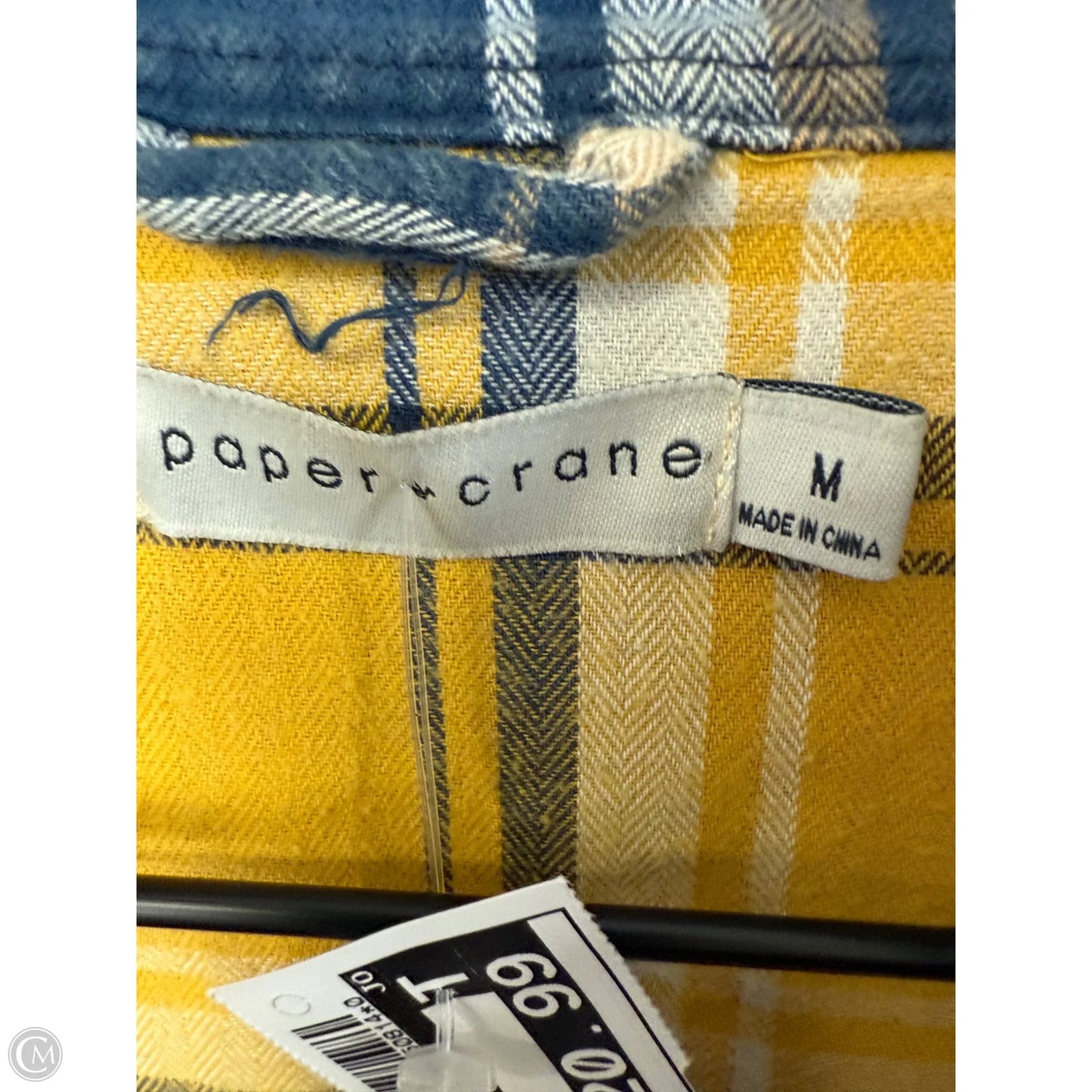 Jacket Shirt By Paper Crane In Plaid Pattern, Size: M