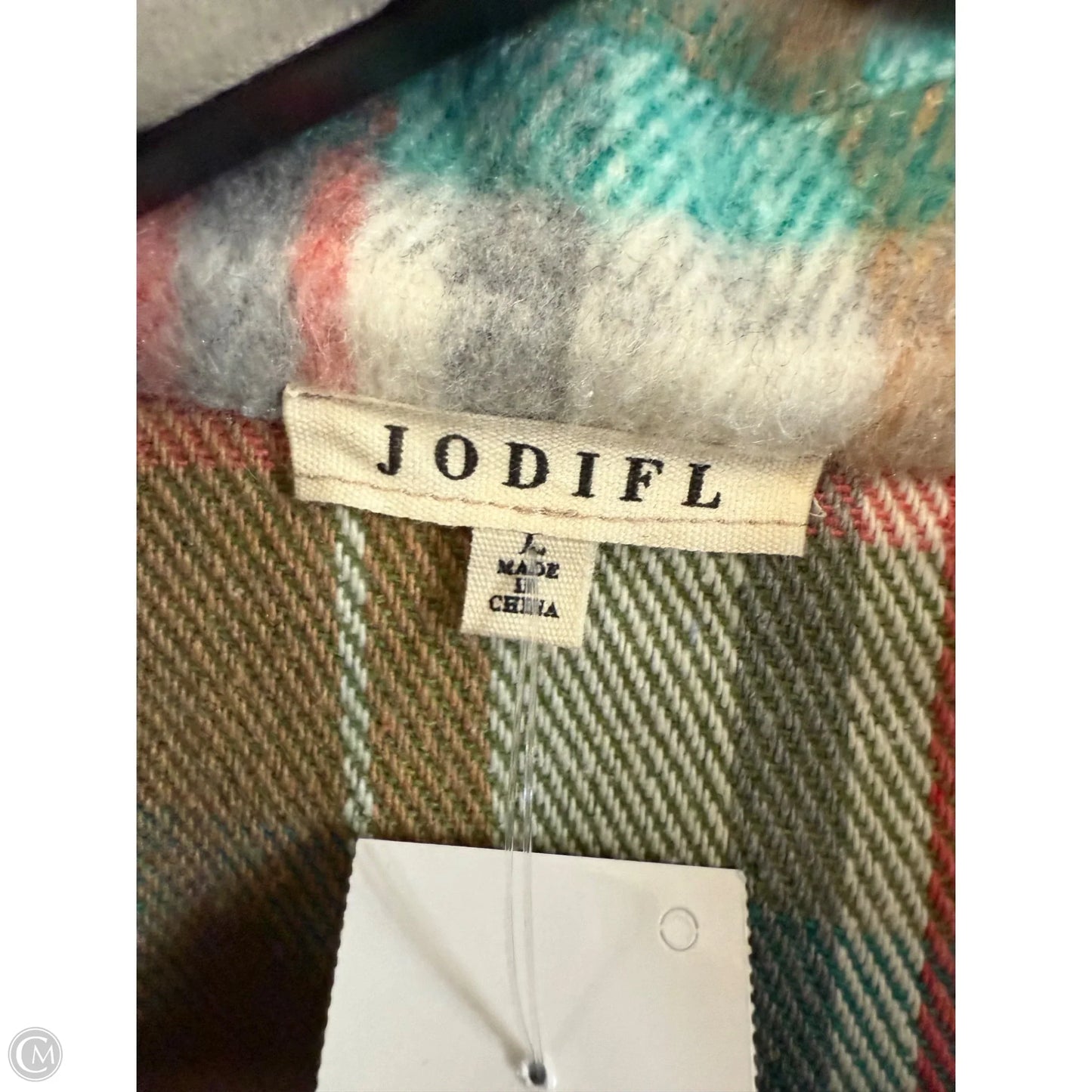 Jacket Shirt By Jodifl In Plaid Pattern, Size: L