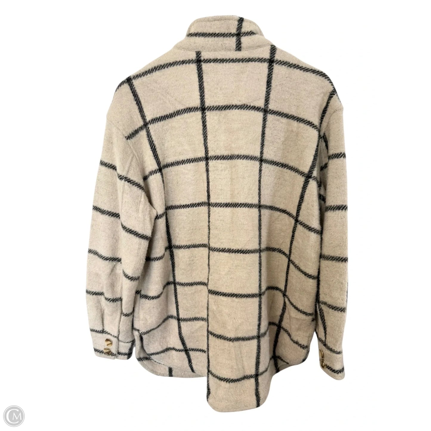 Jacket Shirt By Z Supply In Black & Tan, Size: M