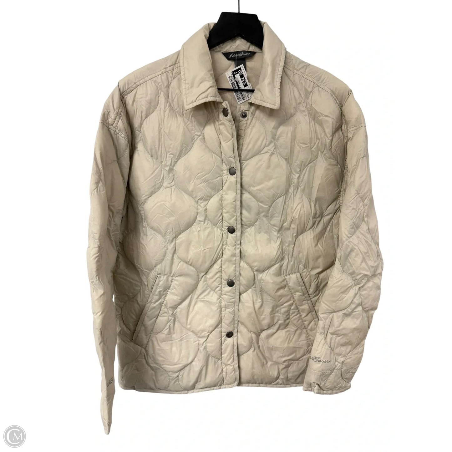 Jacket Puffer & Quilted By Eddie Bauer In Cream, Size: Xs