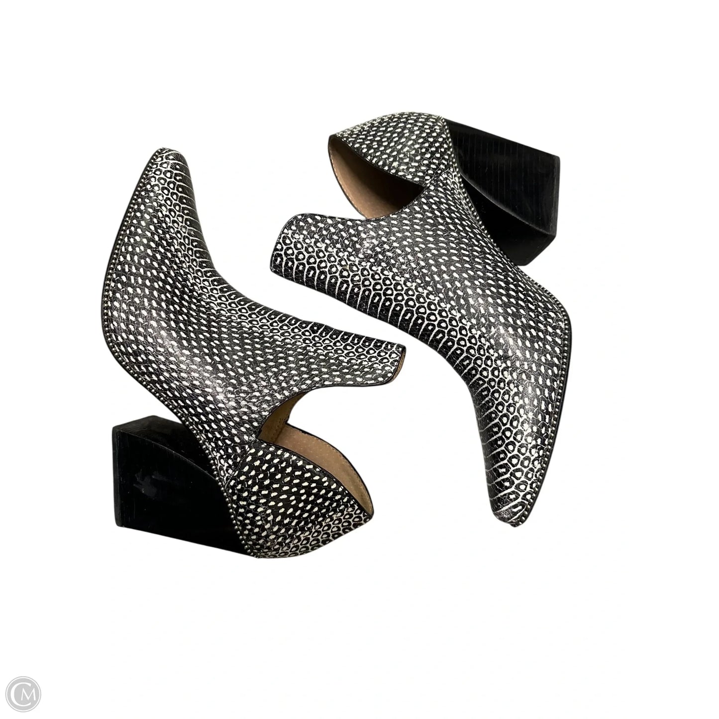 Boots Ankle Heels By Antonio Melani In Black & White, Size: 8.5