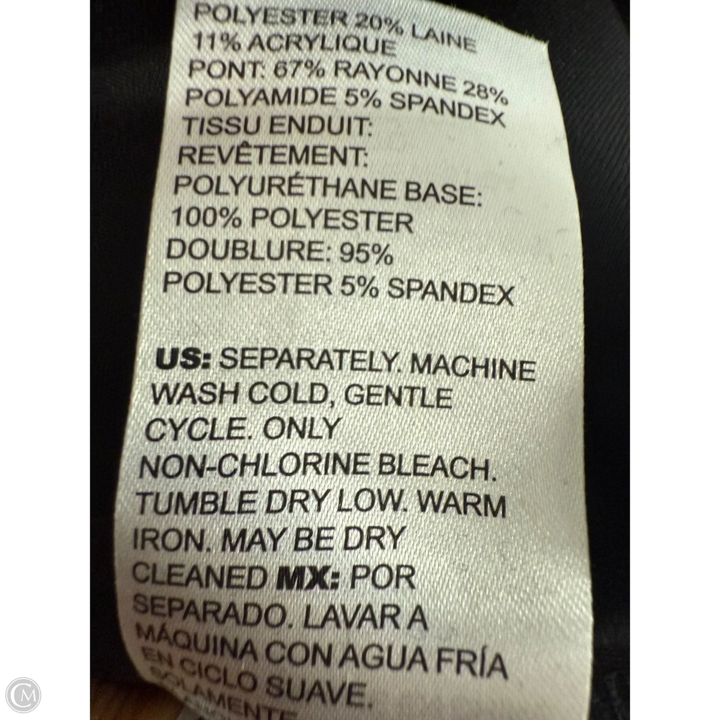 Jacket Moto By Chicos In Black & White, Size: Xl