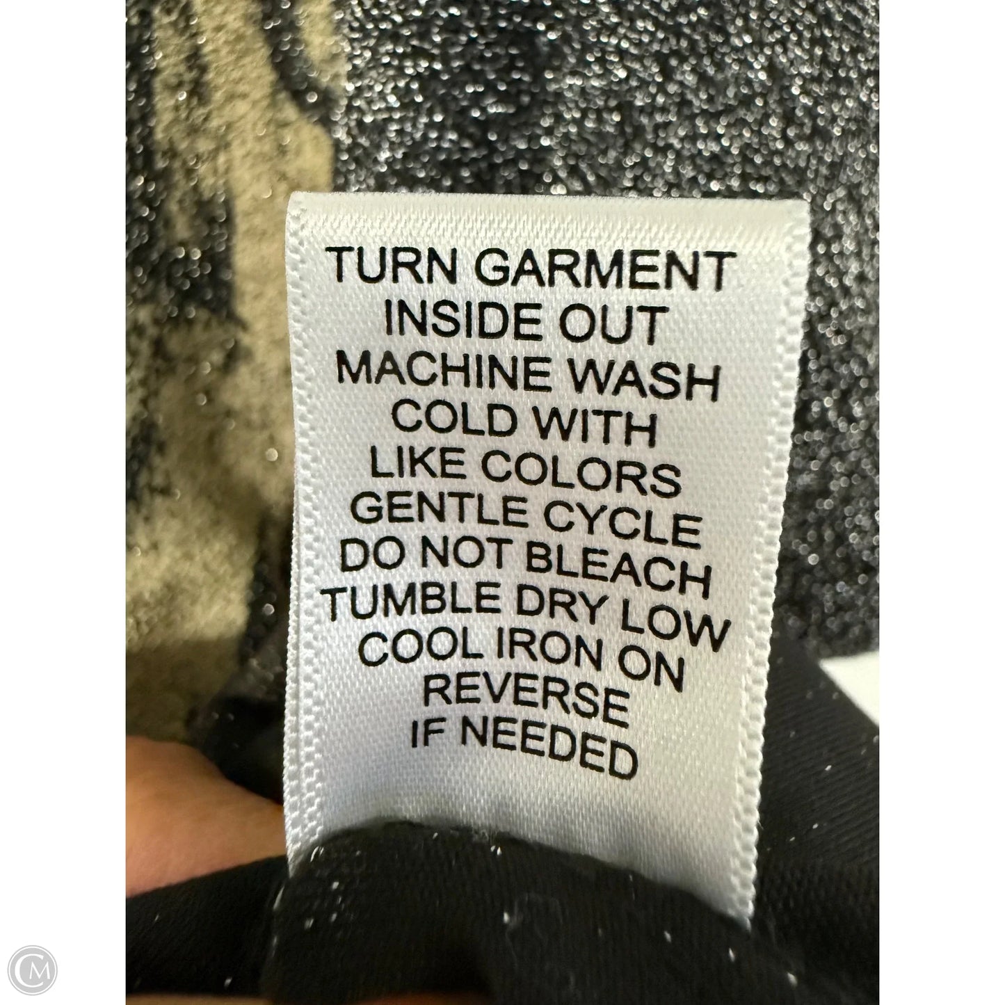 Top Short Sleeve By Arula In Black & Silver, Size: L