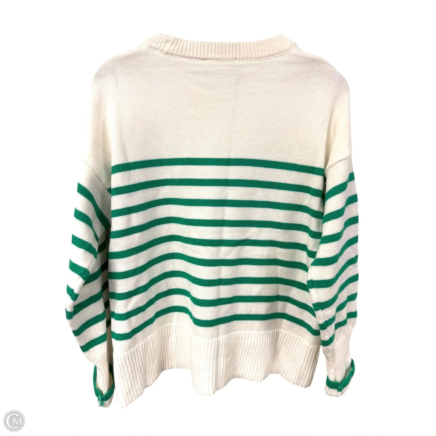 Sweater By Philosophy In Green & White, Size: L