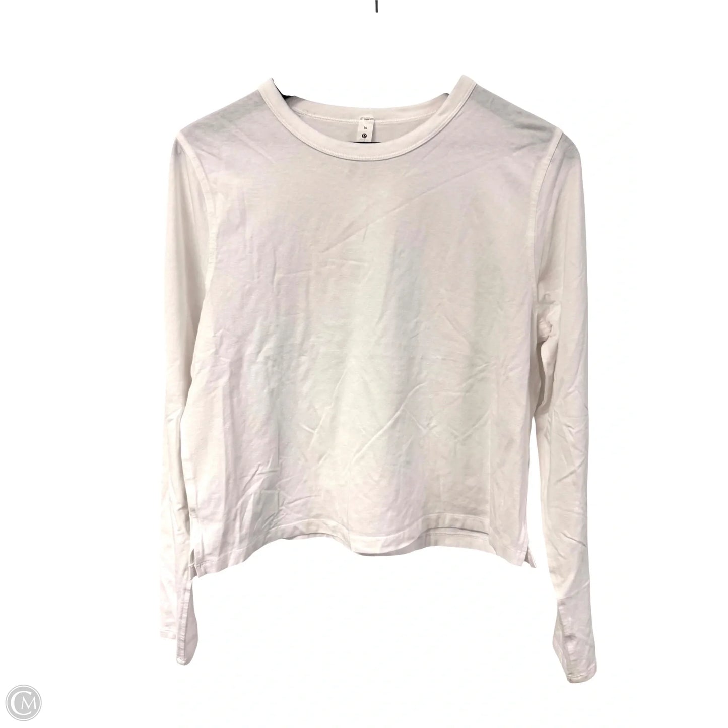 Athletic Top Long Sleeve Crewneck By Lululemon In White, Size: 10