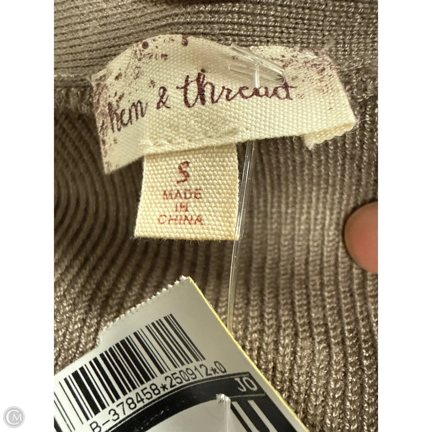 Cardigan By Hem & Thread In Taupe, Size: S