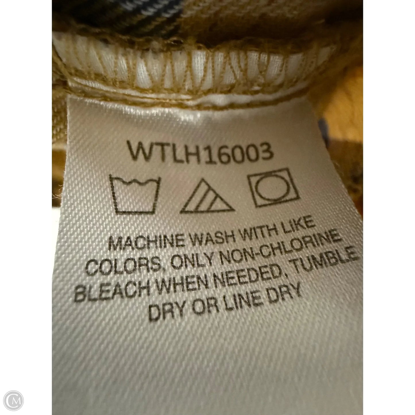 Blouse Long Sleeve By Wrangler In Blue & Yellow, Size: L