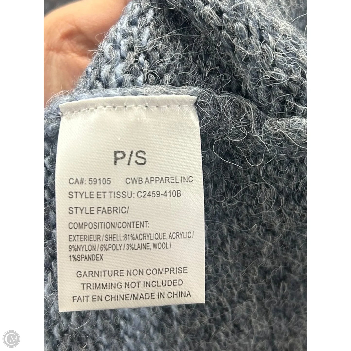 Sweater By Charlie B In Blue & Grey, Size: S