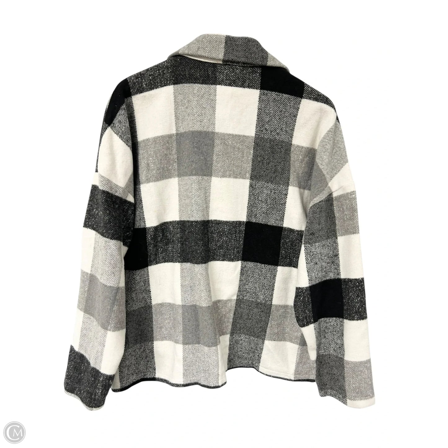 Jacket Shirt By Andree By Unit In Black & White, Size: L