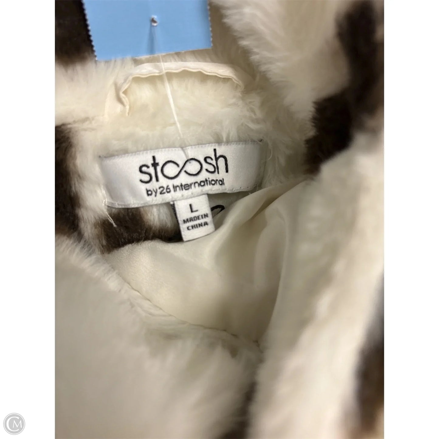 Jacket Faux Fur & Sherpa By Stoosh In Brown & White, Size: L
