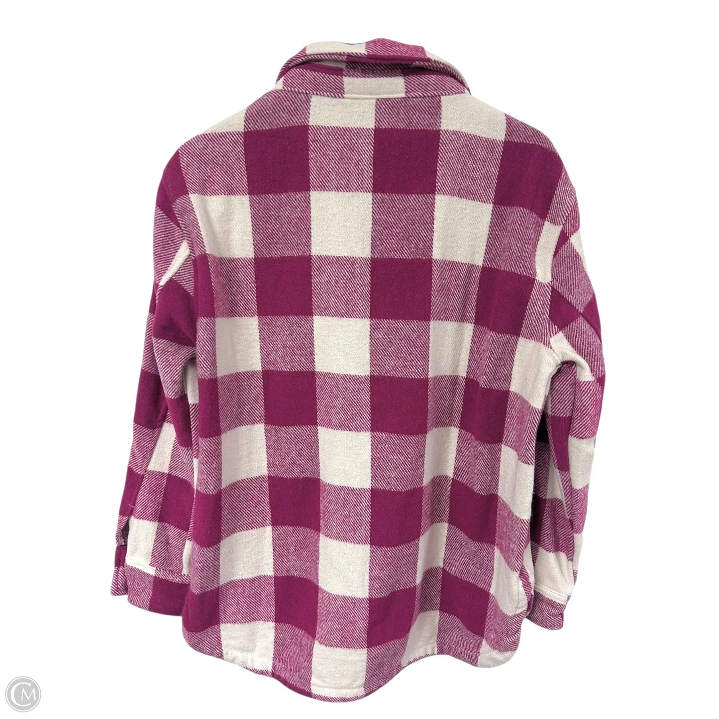 Jacket Shirt By Cmf In Pink & White, Size: S