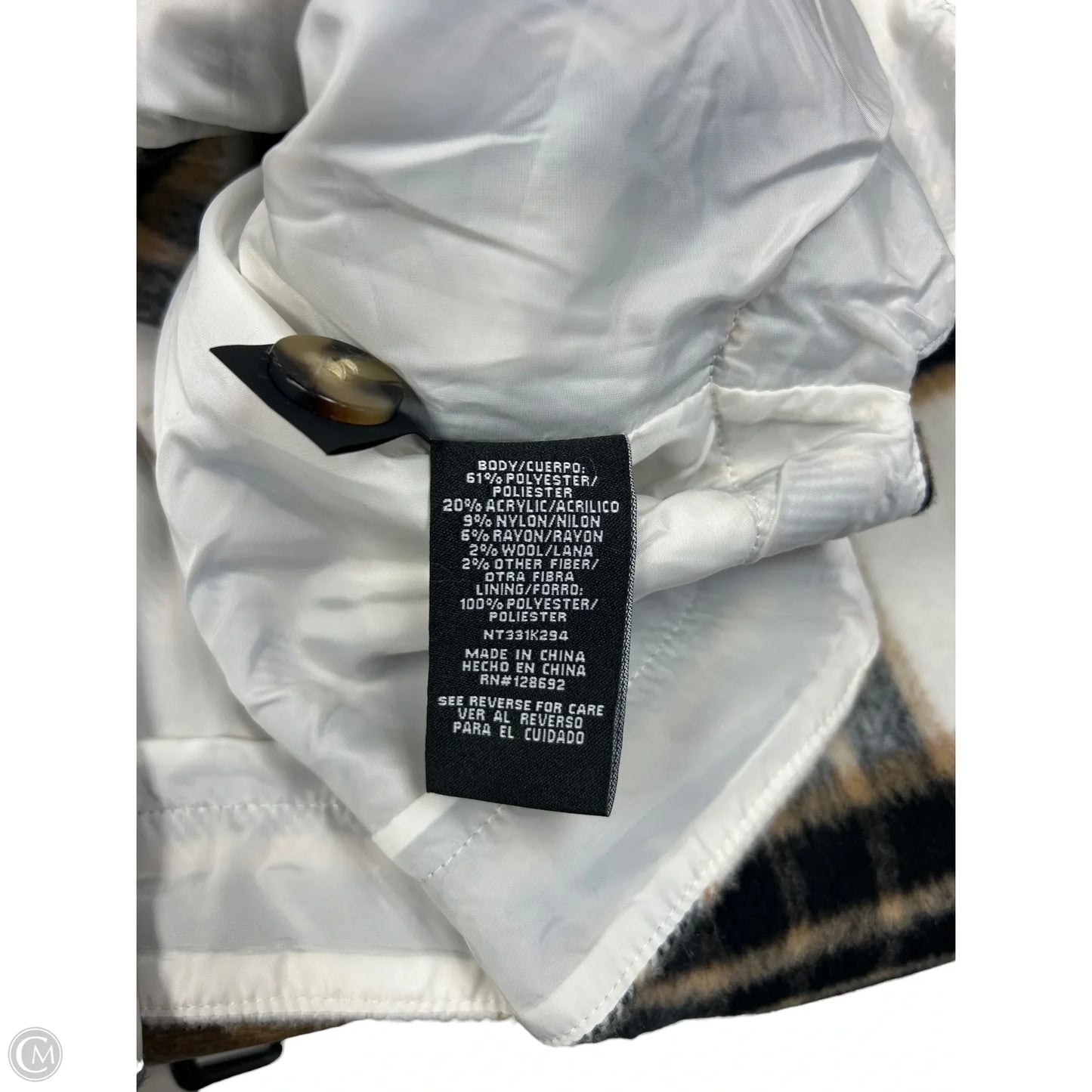 Jacket Shirt By Madden Nyc In Black & Cream, Size: Xs