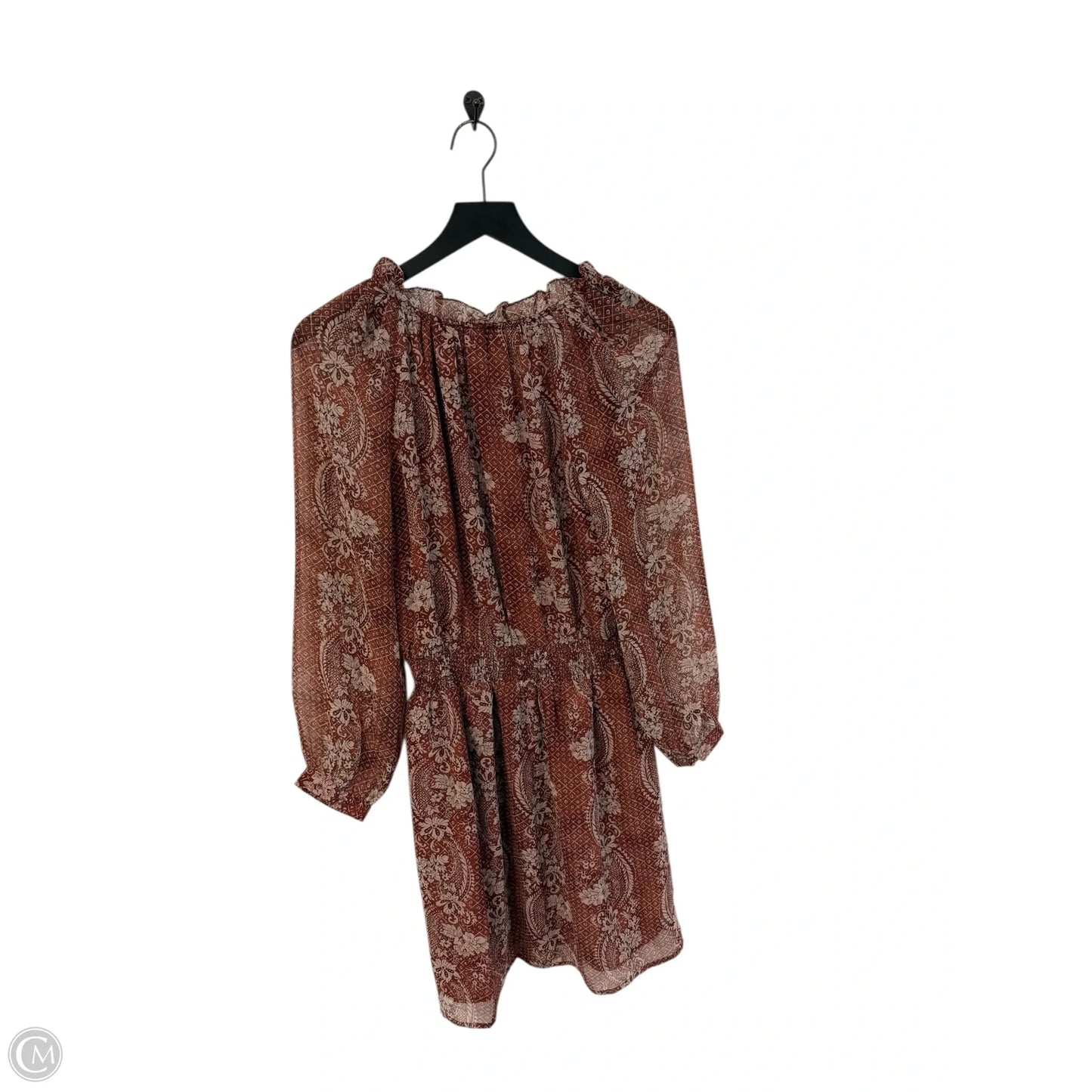 Dress Casual Short By Dress Forum In Brown & Cream, Size: S