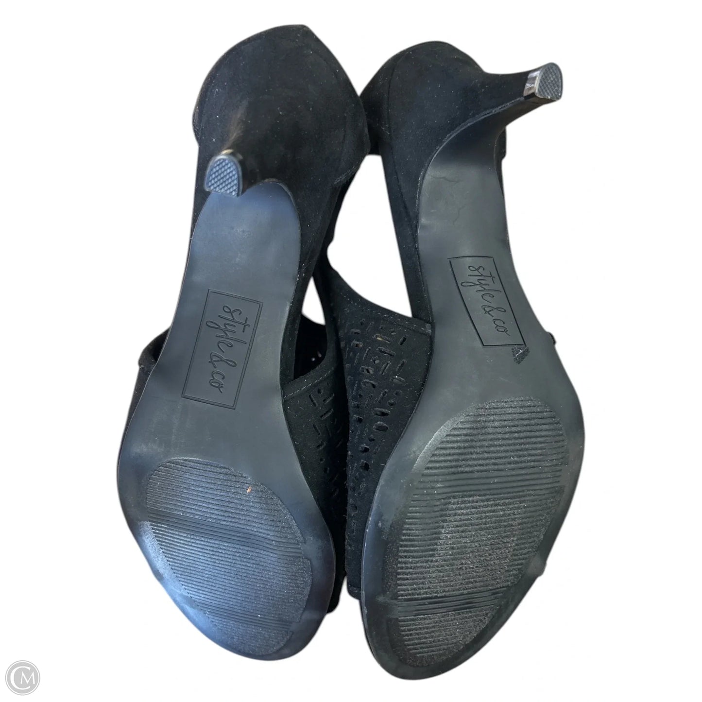 Sandals Heels Kitten By Style And Company In Black, Size: 8.5
