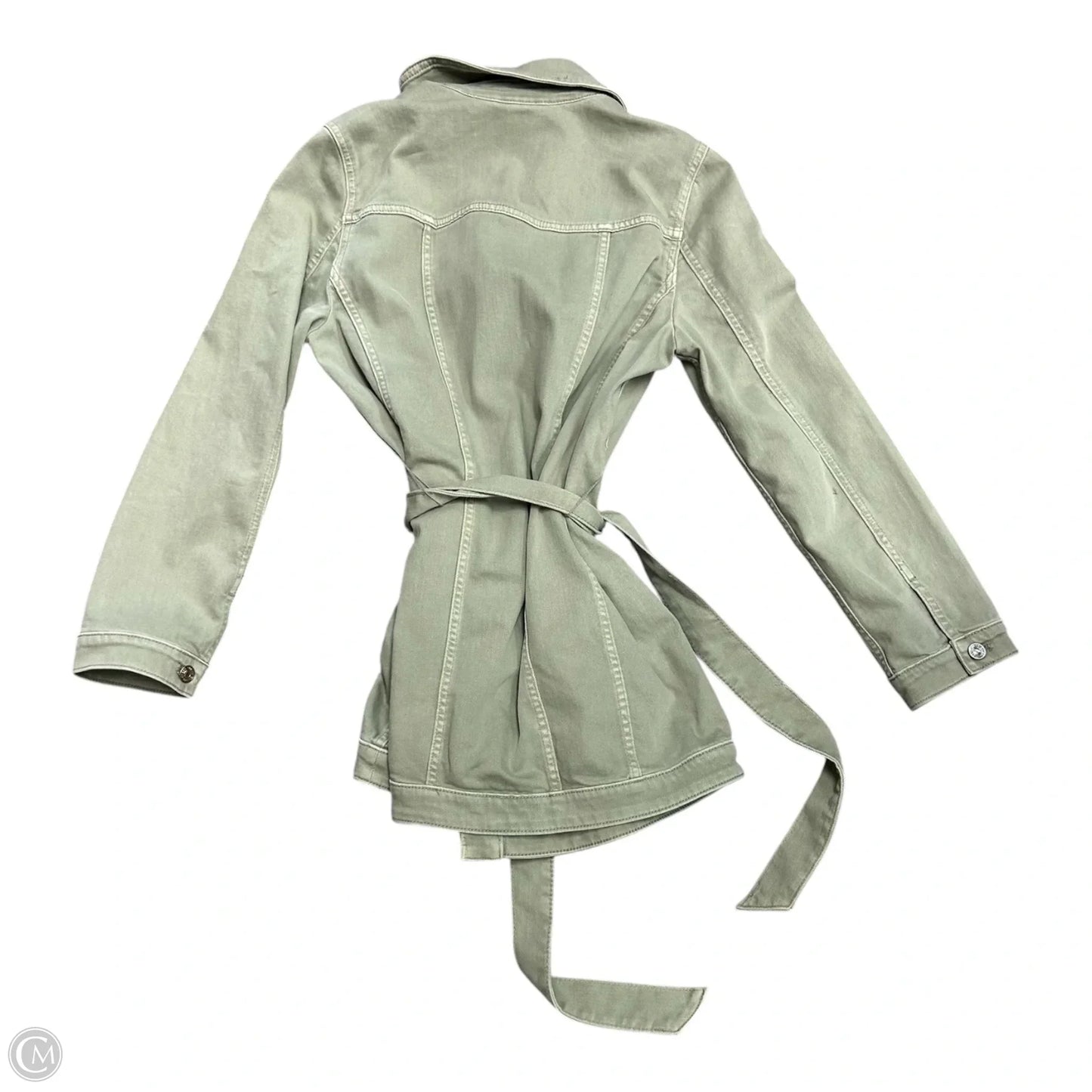 Jacket Denim By Chicos In Green Denim, Size: M
