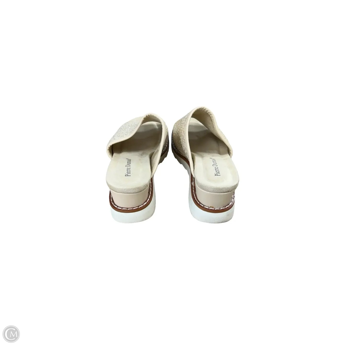 Sandals Heels Wedge By Pierre Dumas In Gold & Tan, Size: 7
