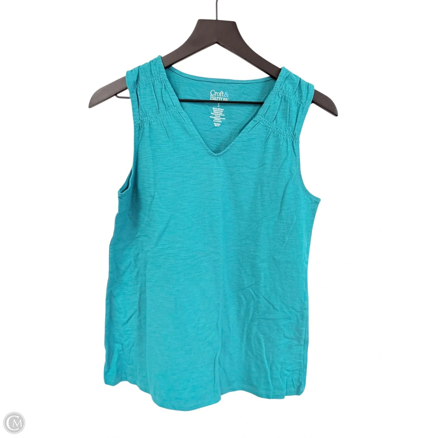 Top Sleeveless Basic By Croft And Barrow In Aqua, Size: S