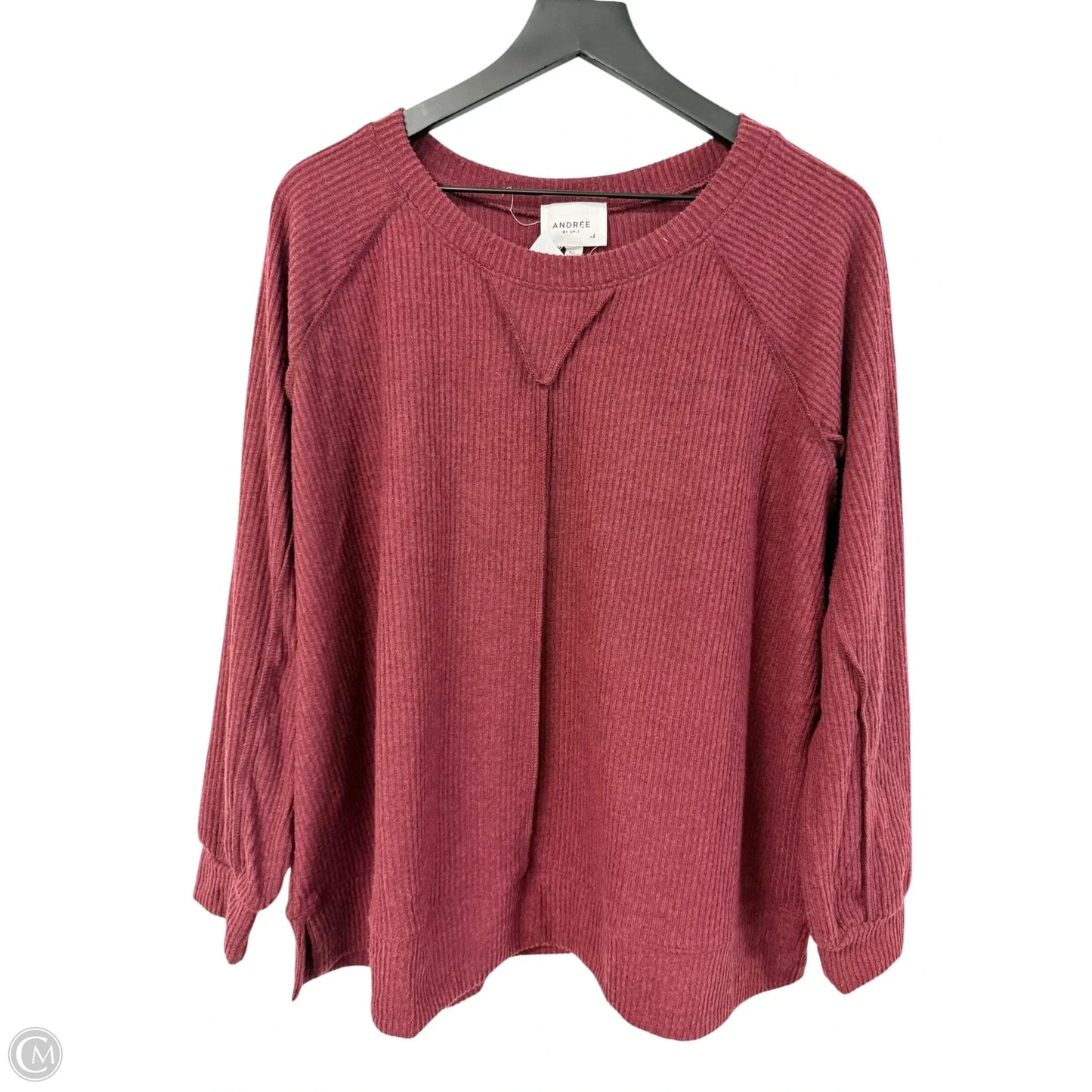 Top Long Sleeve By Andree By Unit In Red, Size: Xl