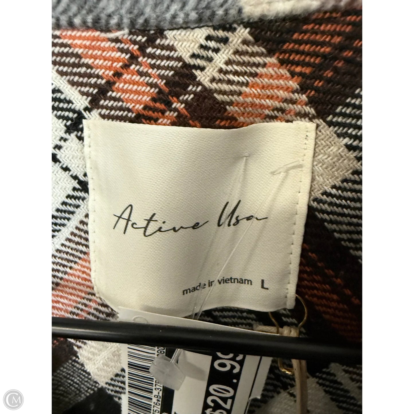 Jacket Shirt By Active Usa In Black & White, Size: L