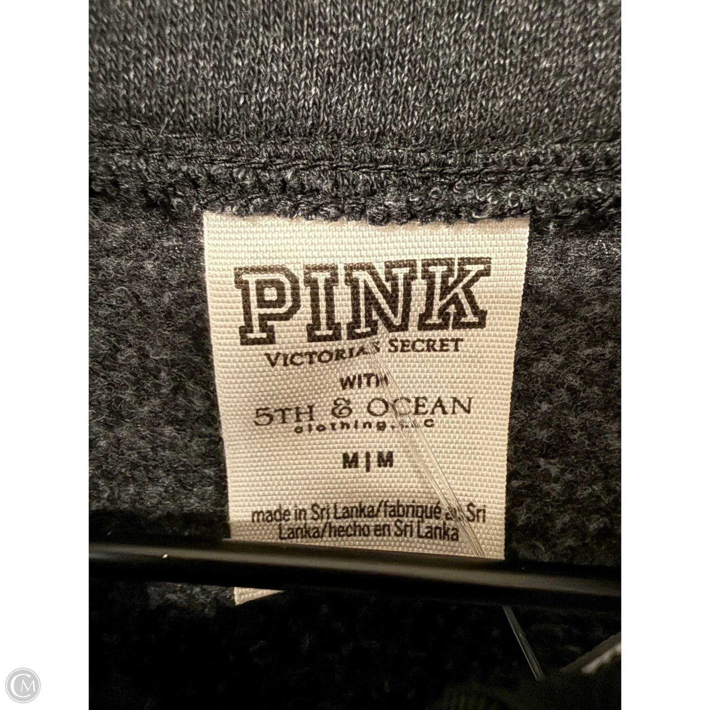 Sweatshirt Collar By Pink In Grey, Size: M