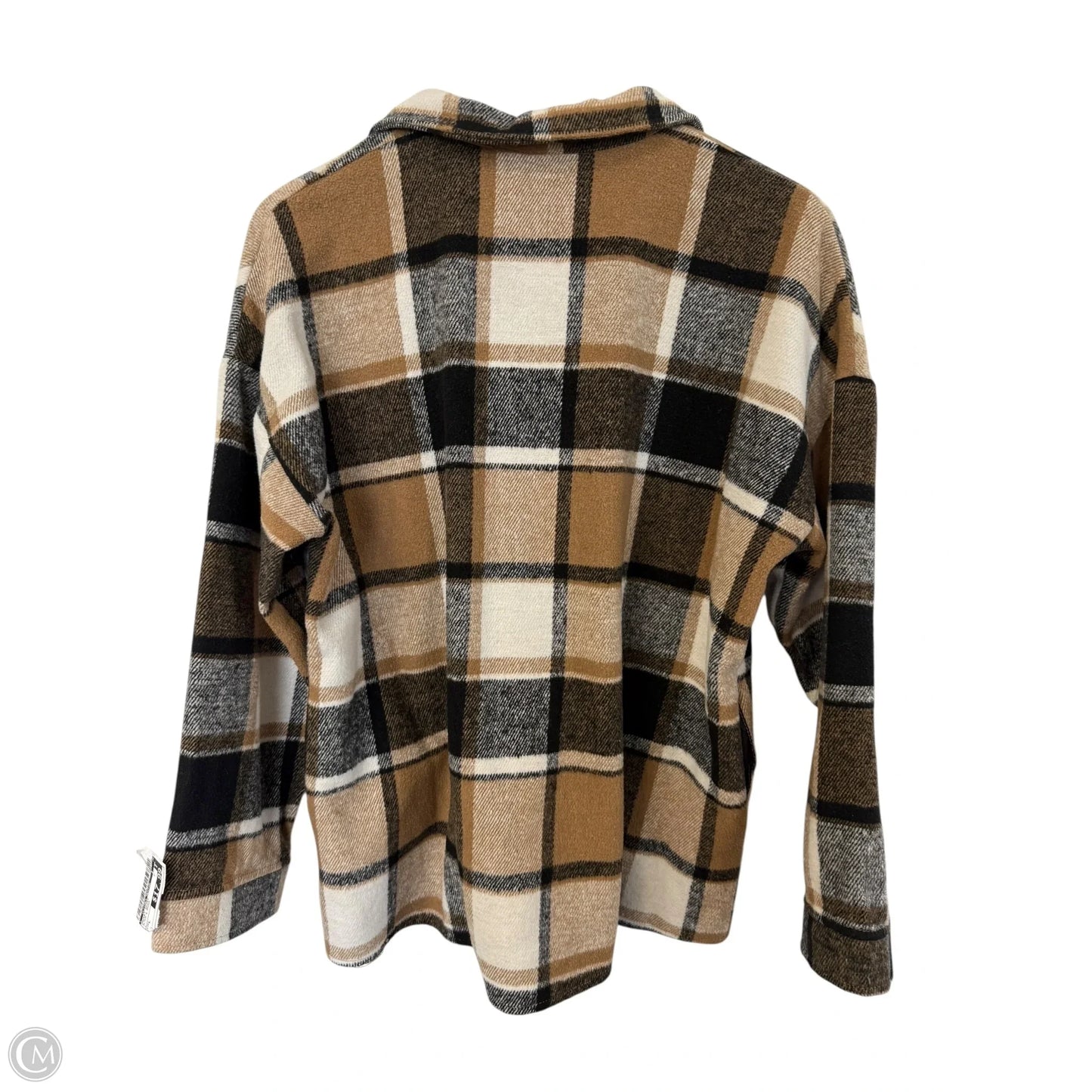 Jacket Shirt By Clothes Mentor In Black & Brown, Size: L