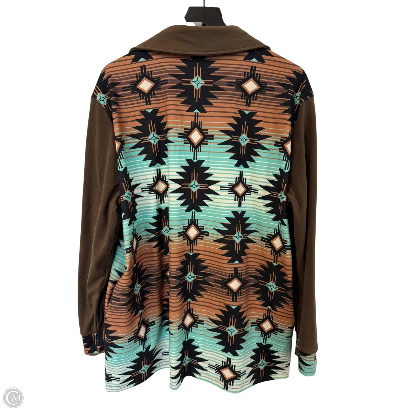 Jacket Shirt By Clothes Mentor In Brown, Size: L