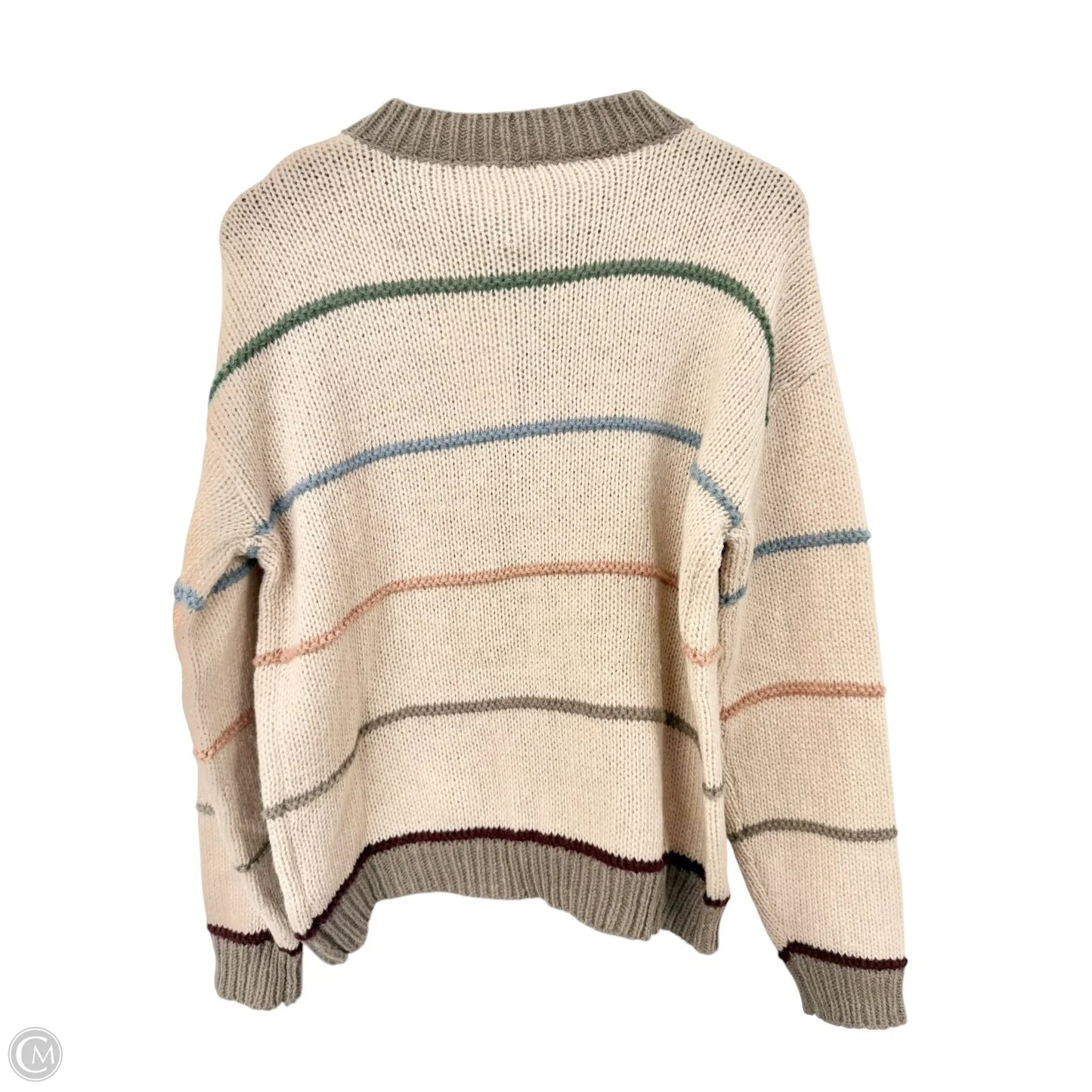 Sweater Cardigan By Hem & Thread In Brown & Tan, Size: M