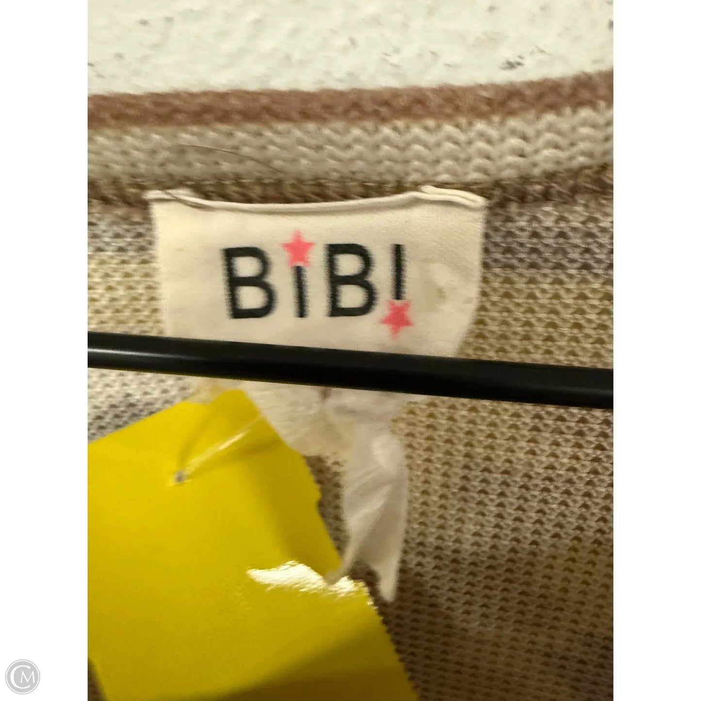 Top Long Sleeve By Bibi In Brown & Yellow, Size: M