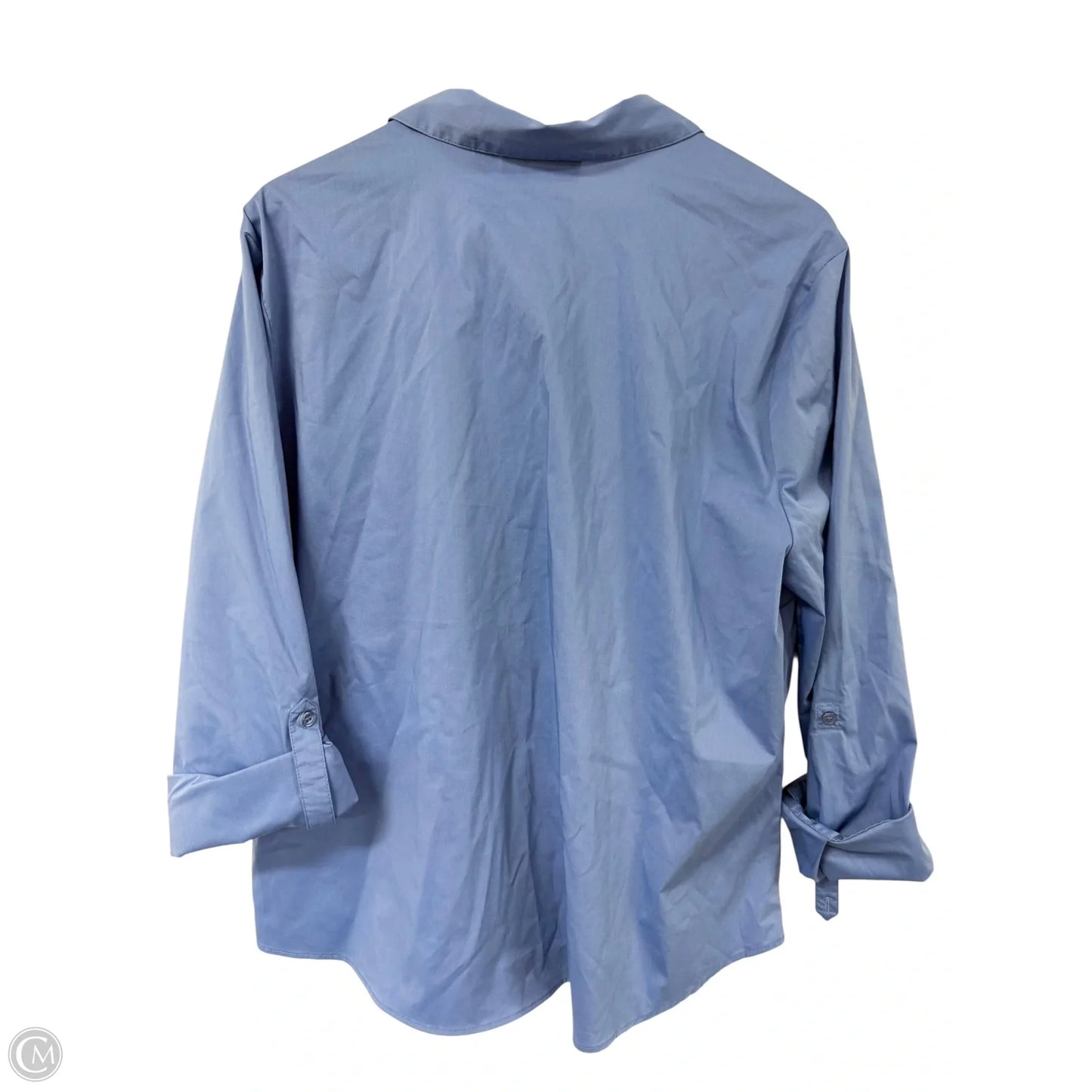 Blouse Long Sleeve By New York And Co In Blue, Size: Xxl