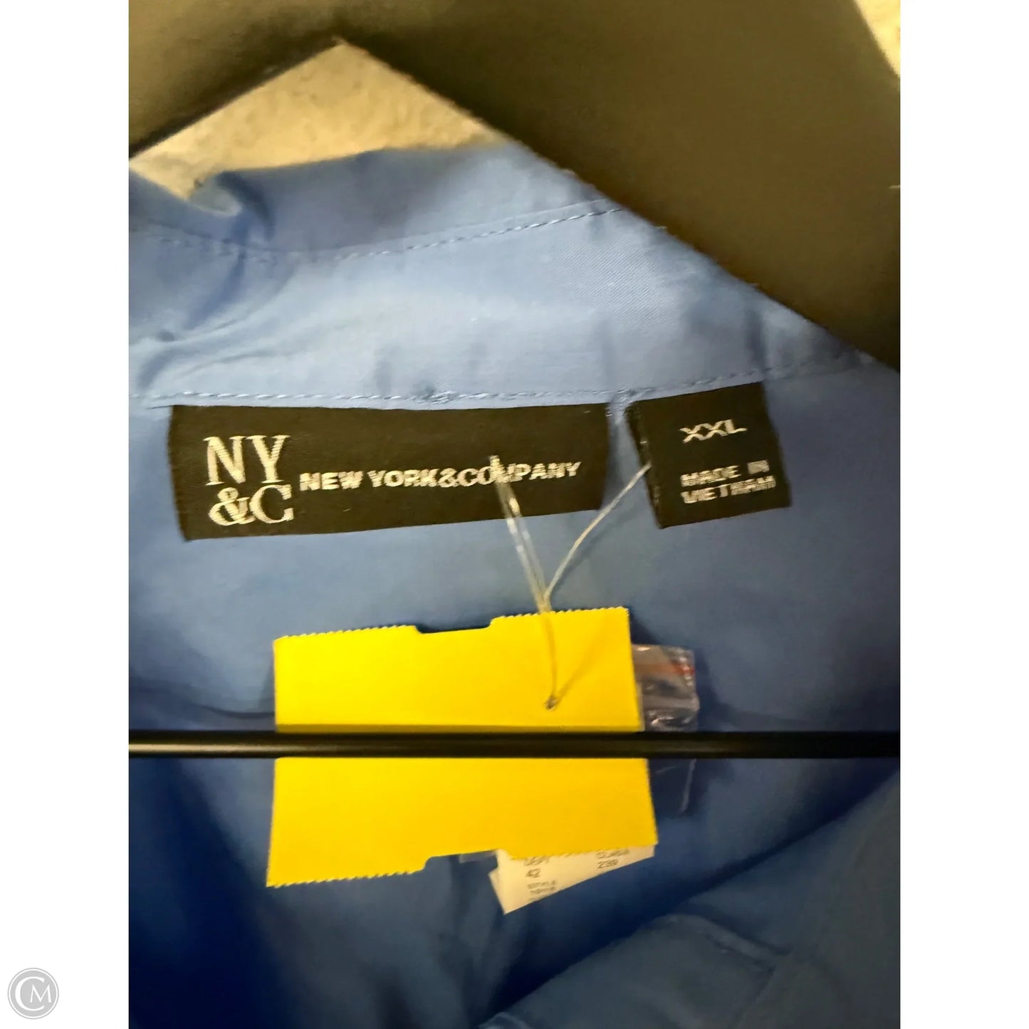 Blouse Long Sleeve By New York And Co In Blue, Size: Xxl