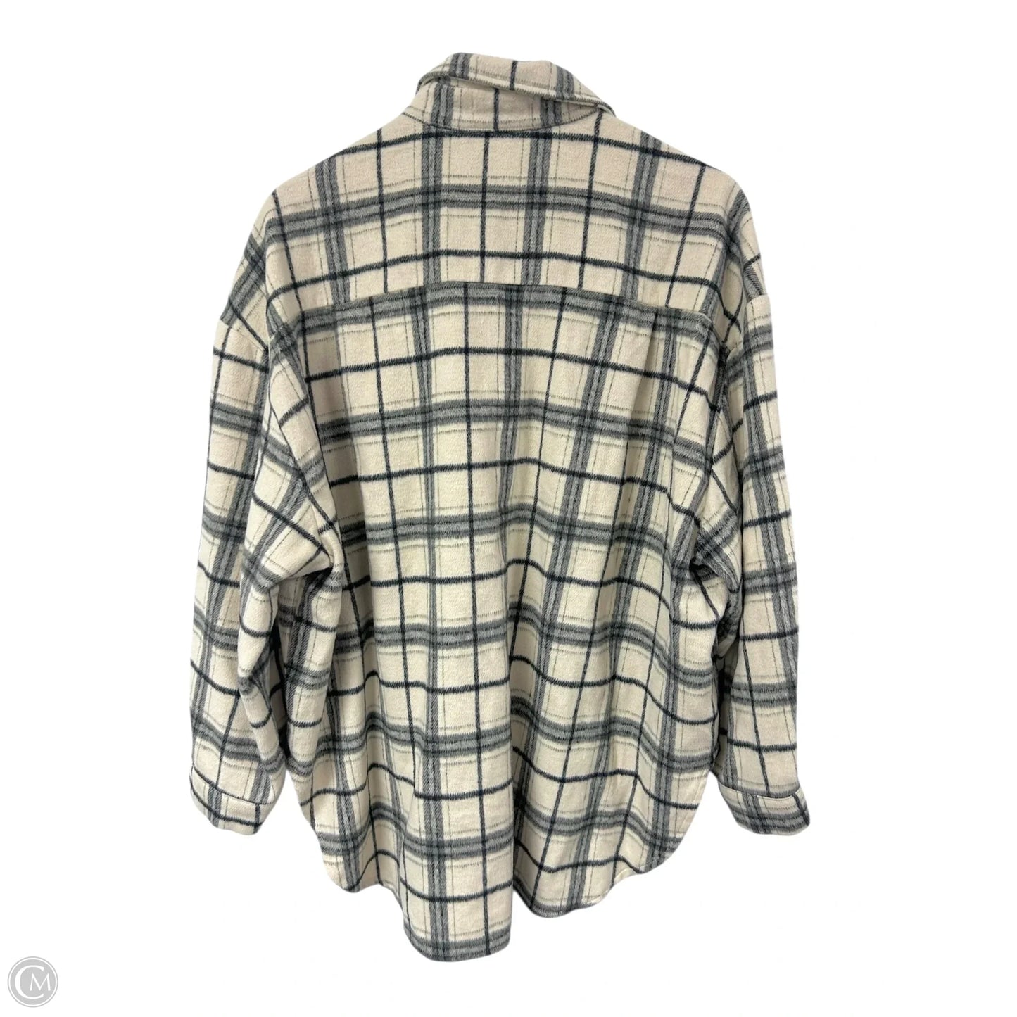 Jacket Shirt By Miou Muse In Plaid Pattern, Size: L