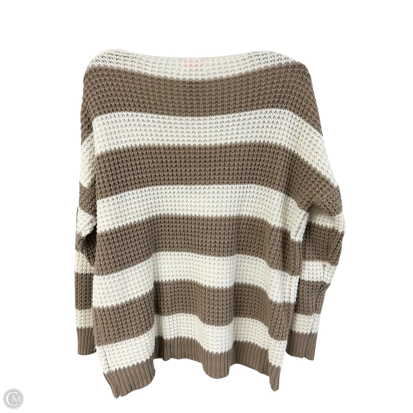 Sweater By Pink Lily In Tan & White, Size: S