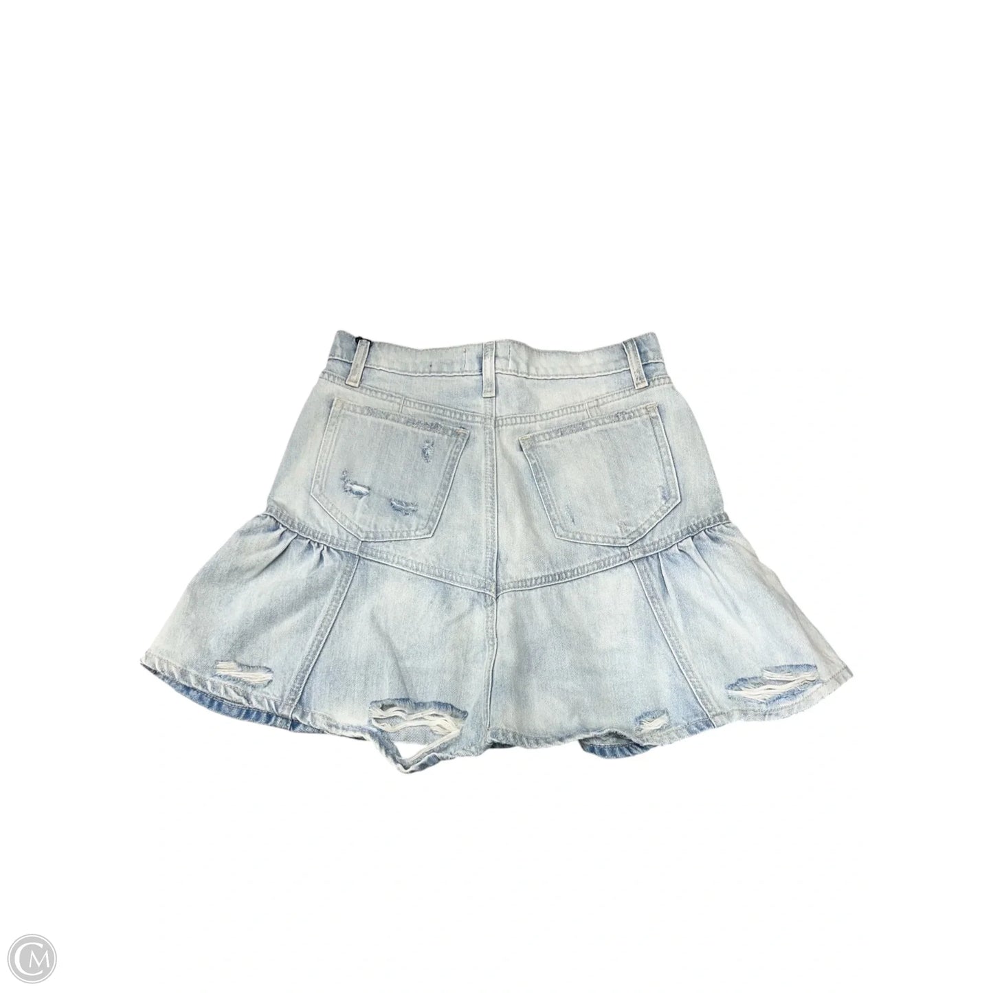 Skirt Mini & Short By 7 For All Mankind In Blue Denim, Size: S