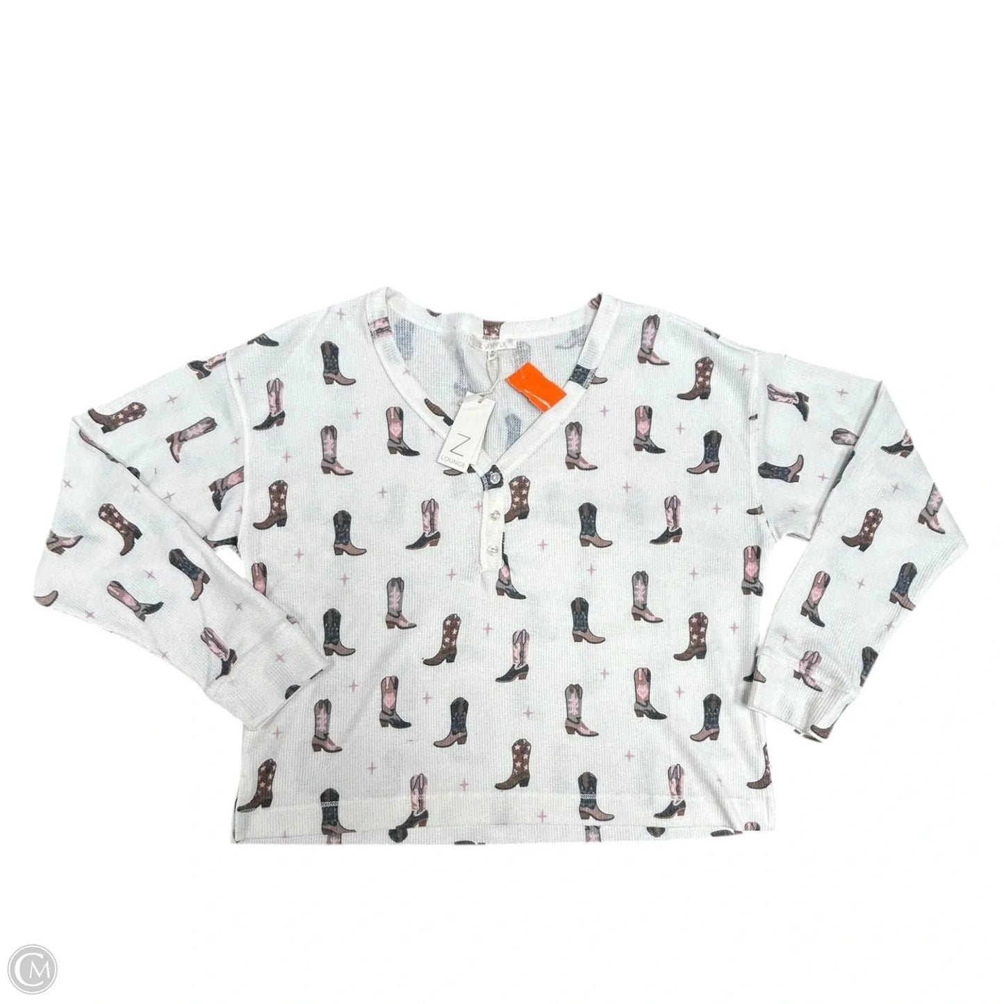 Top Long Sleeve By Z Supply In White, Size: M