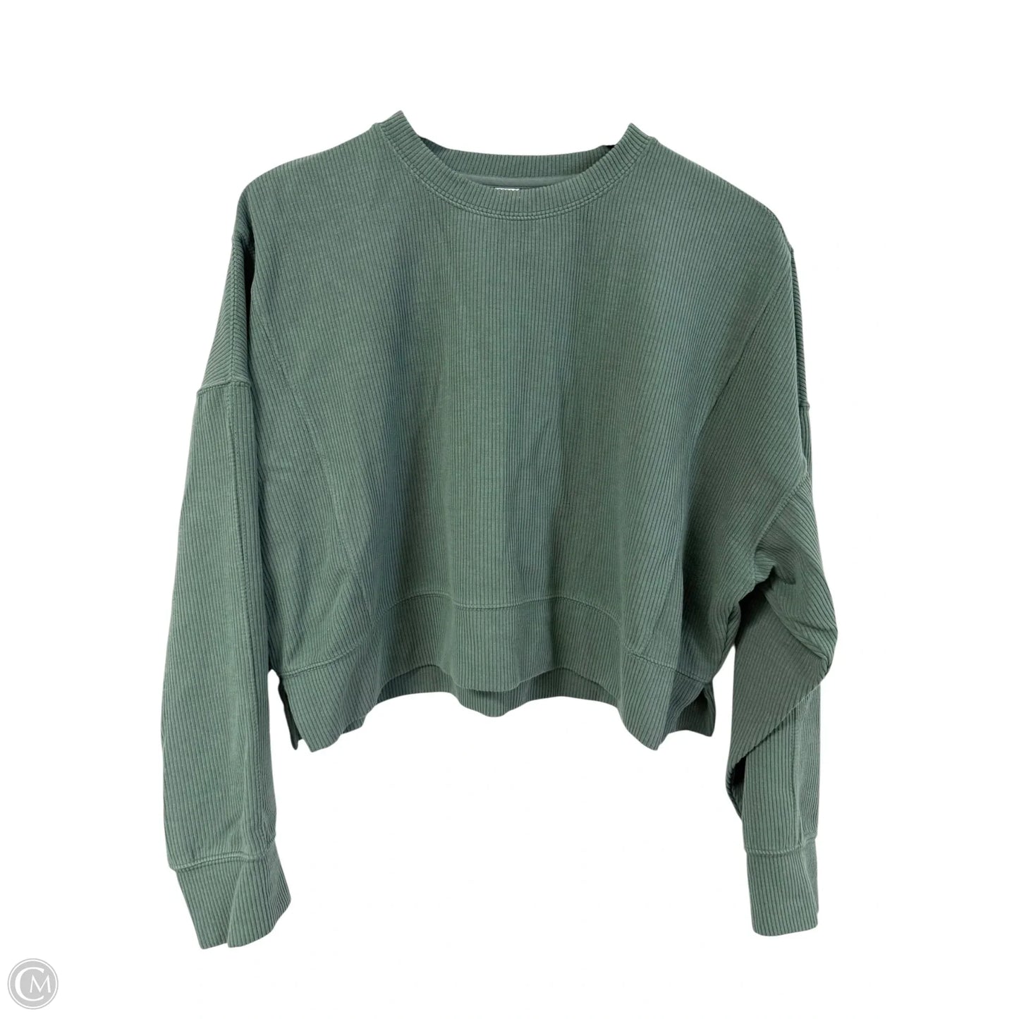 Athletic Top Long Sleeve Crewneck By 90 Degrees By Reflex In Green, Size: L