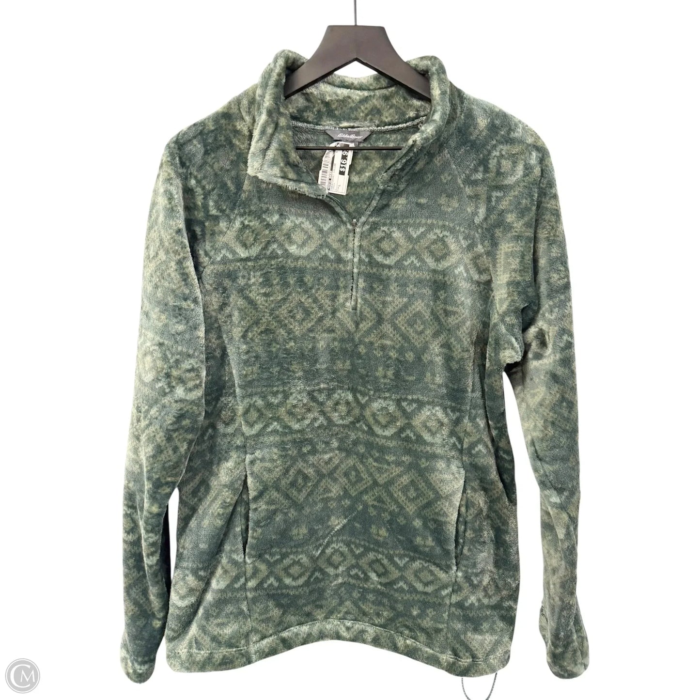Sweatshirt Collar By Eddie Bauer In Green, Size: L