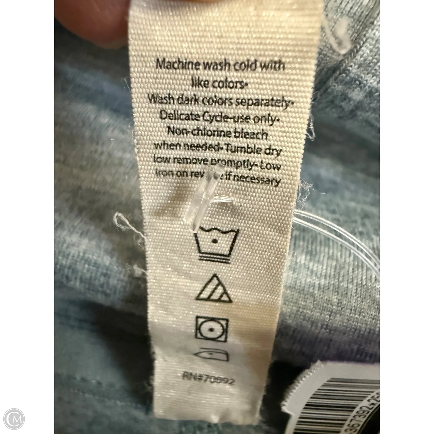 Athletic Top Long Sleeve Collar By Apana In Blue, Size: L